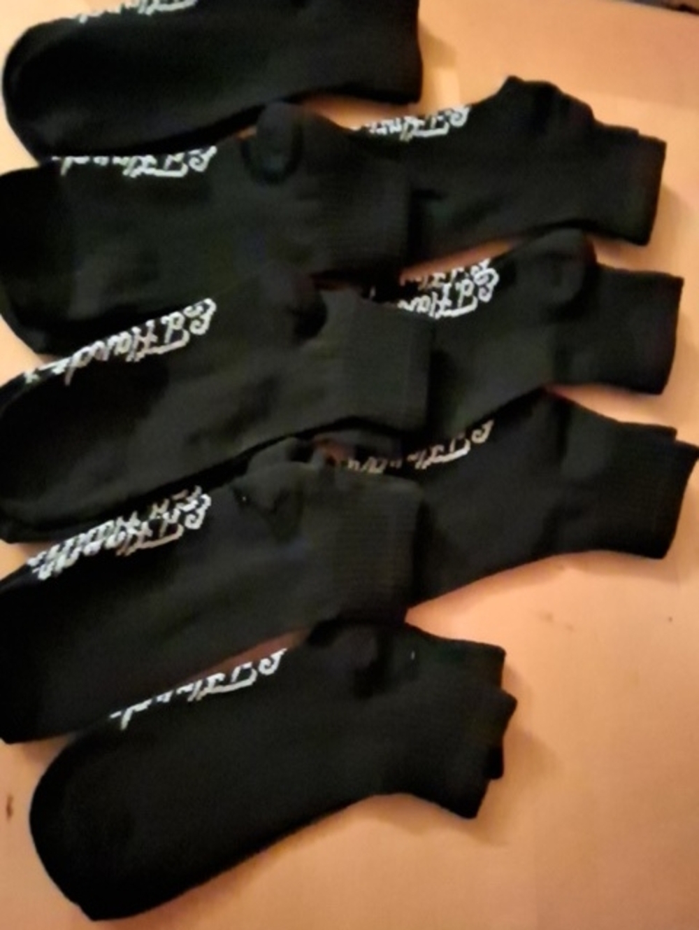 Ed Hardy Black Crew Socks with White Logo Detail